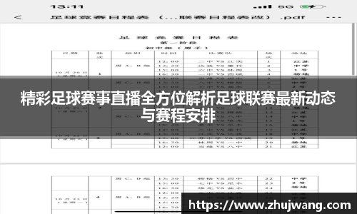 精彩足球赛事直播全方位解析足球联赛最新动态与赛程安排