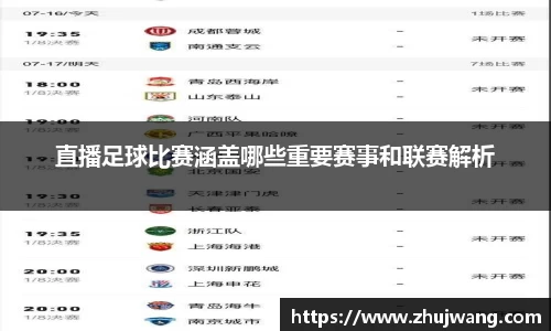 直播足球比赛涵盖哪些重要赛事和联赛解析
