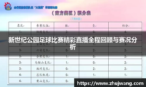 新世纪公园足球比赛精彩直播全程回顾与赛况分析