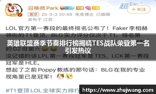 英雄联盟赛季节奏排行榜揭晓TES战队荣登第一名引发热议