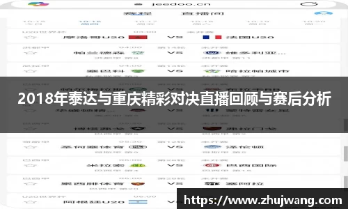 2018年泰达与重庆精彩对决直播回顾与赛后分析